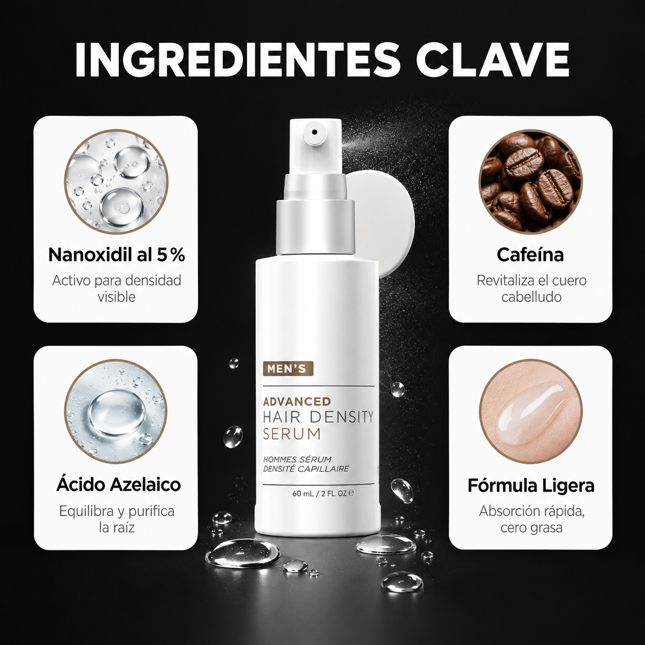 Sérum para la densidad capilar con Nanoxidil al 5 %
