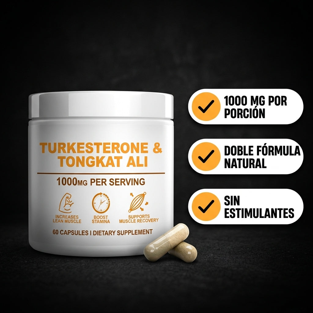 Suplemento de turkesterona y tongkat ali 1000 mg
