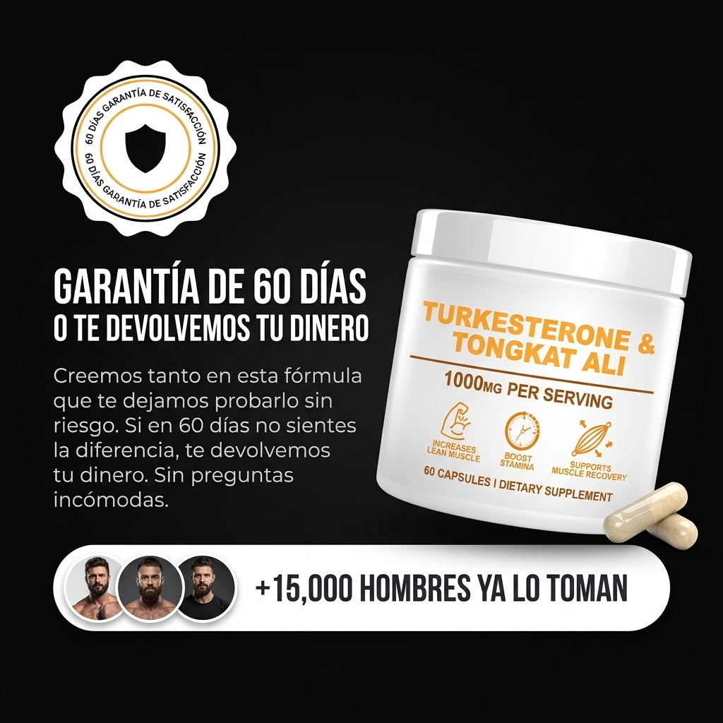 Suplemento de turkesterona y tongkat ali 1000 mg