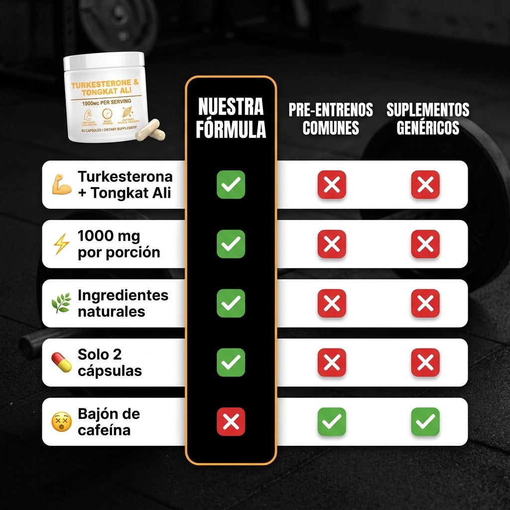 Suplemento de turkesterona y tongkat ali 1000 mg